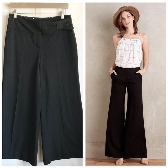 Anthropologie Pants - ANTHROPOLOGIE Wide Leg Black Slacks